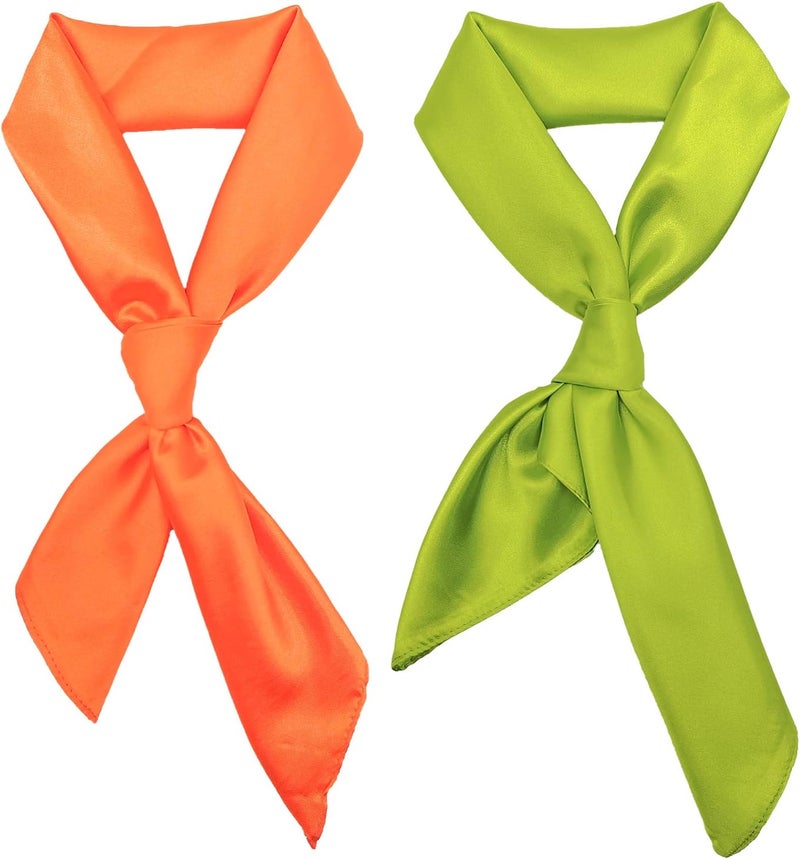 ATAMET Head Scarf Square Neck Ribbon Neck Scarf Satin Scarf Handkerchief for Halloween Retro Women Costume Accessory - Image 1